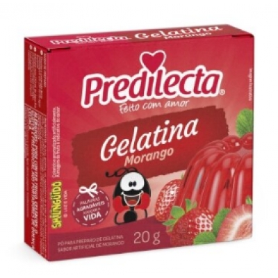 GELATINA EM PO PREDILECTA MORANGO 20G