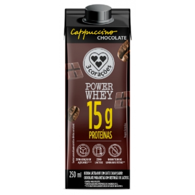 BEBIDA LACTEA CAPPUC.3 COR. POWER WHEY CHOC.250ML