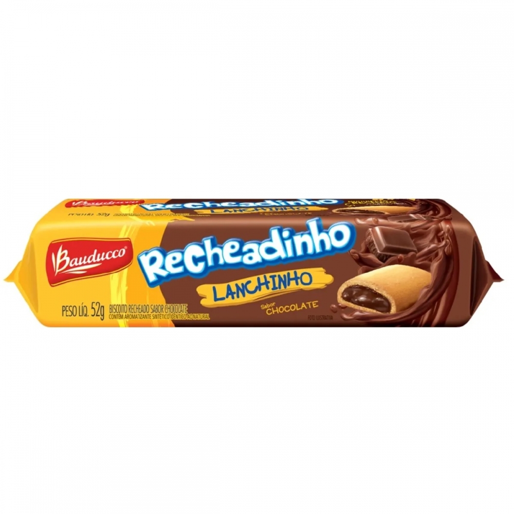 BISCOITO RECHEADINHO BAUDUCCO CHOCOLATE 52G - Saara Supermercado