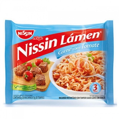 MACARRAO INSTANTANEO NISSIN MIOJO CARNE C/TOMATE 85G