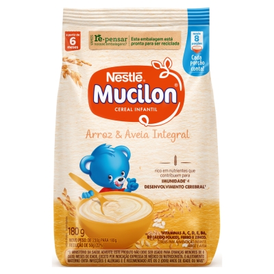 MUCILON ARROZ E AVEIA SACHET 180G