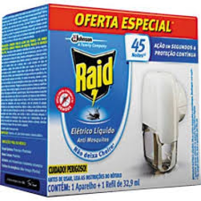 INSETICIDA ELETRICO LIQUIDO RAID APARELHO+REFIL 45N