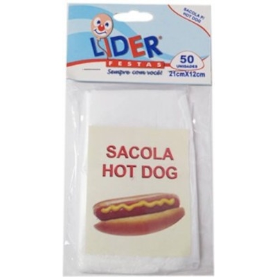 SACOLA PARA HOT DOG LIDER COM 50 UNIDADES